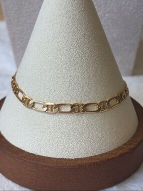 10” Figaro Anklet 18k Yellow Gold Filled